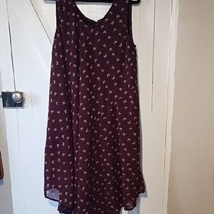 Ana & Rose Beautiful Purple Butterfly Sleeveless Dress  Flowy Bottom OSFM Plus.